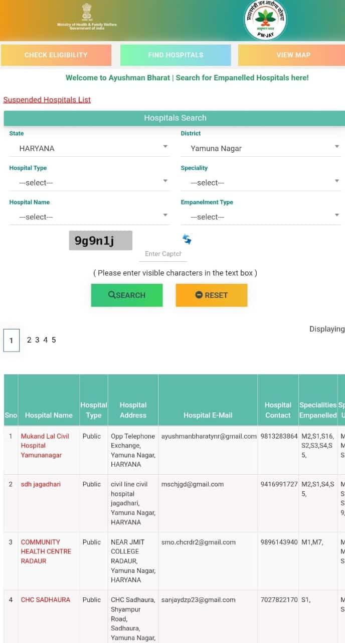 आयुष्मान कार्ड हॉस्पिटल लिस्ट यमुना नगर, नये बदलाव के साथ Ayushman