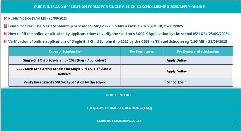 Single Girl Child Scholarship 